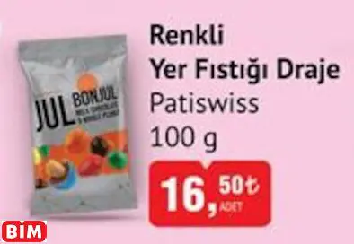 PATİSWİSS RENKLİ YER FISTIĞI DRAJE